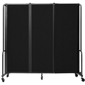 National Public Seating NPS Room Divider, 6' Height, 3 Sections, Black RDB6-3PT10